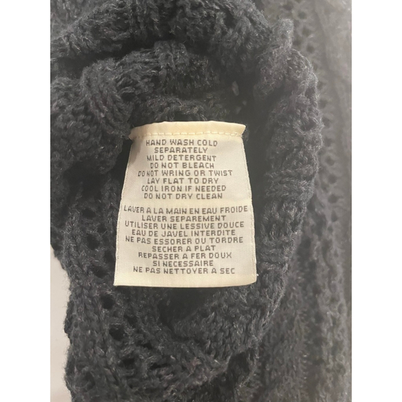 Ralph Lauren Denim Supply Black Cable Open Knit Sweater L Dark Fairy Preppy Y2K - Picture 10 of 10